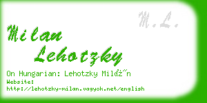 milan lehotzky business card